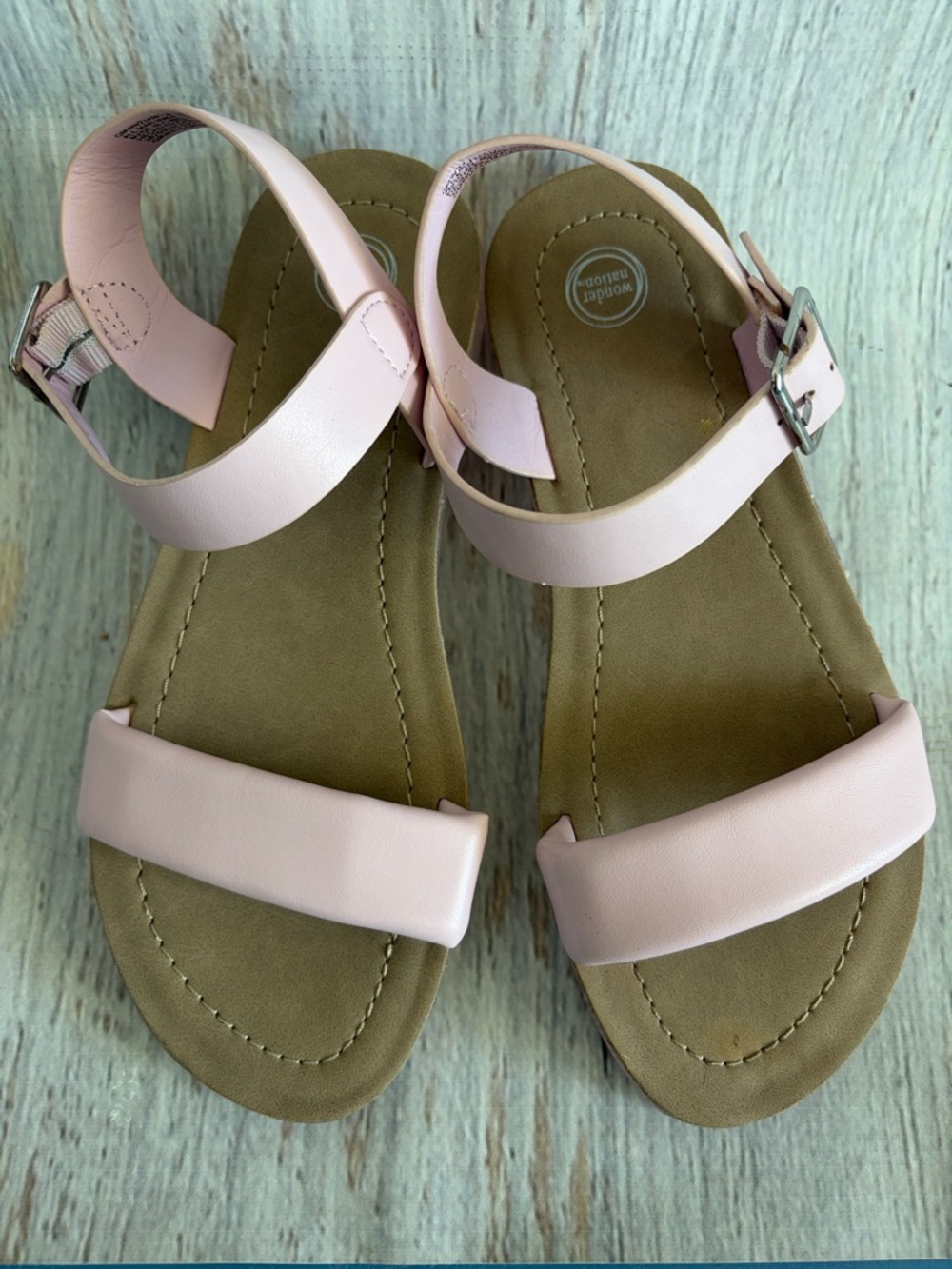 Wonder Nation Girl’s Pale Pink Ankle-Strap Sandals
